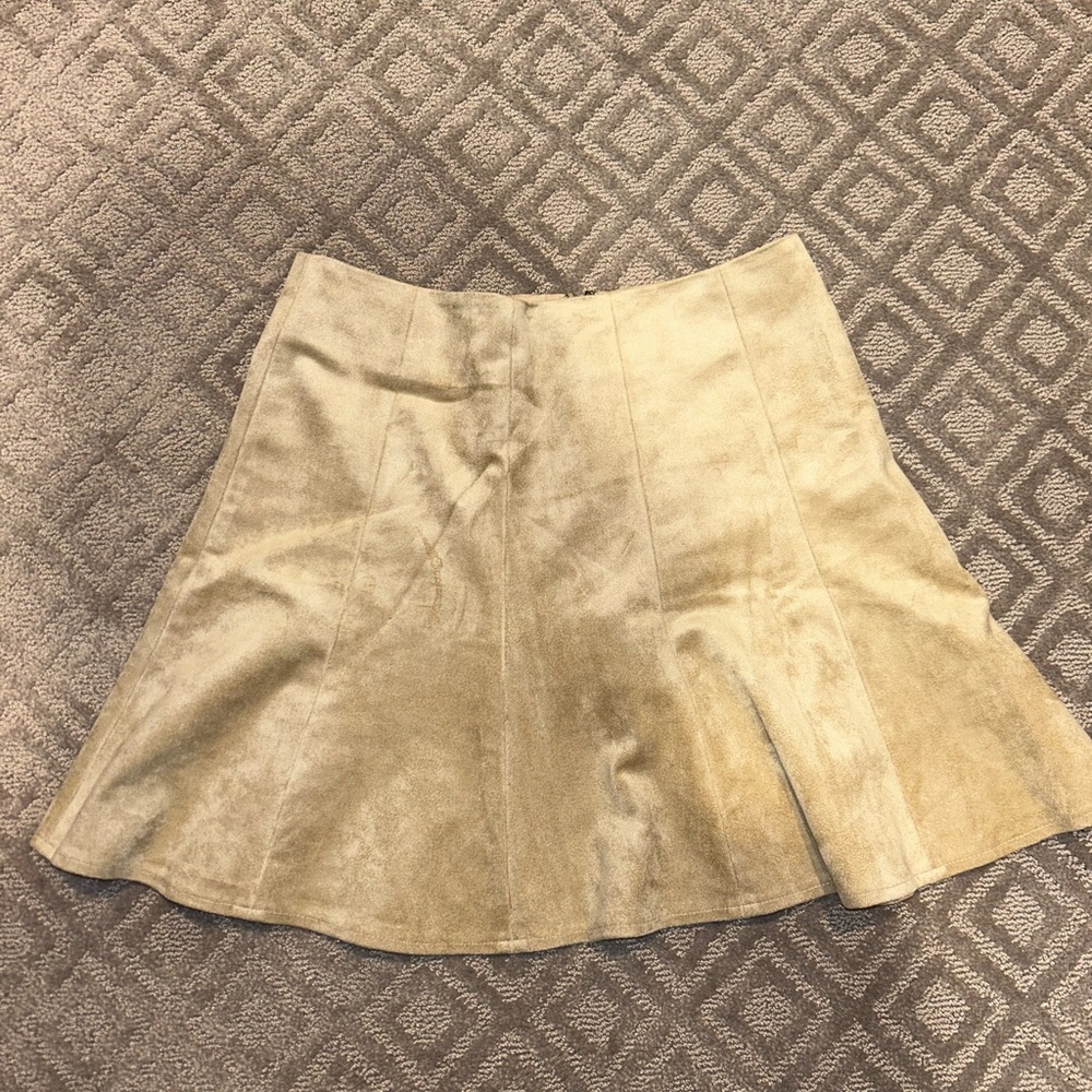 BCBG Suede Skirt Beige XXS
